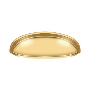 Deltana Hardware Deltana K407 ELONGATED SHELL PULL 4-1/2" SOLID BRASS 