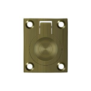 Deltana Hardware Deltana FRP175 FLUSH RING PULL, 1-3/4" X 1-3/8" 7" SOLID BRASS 