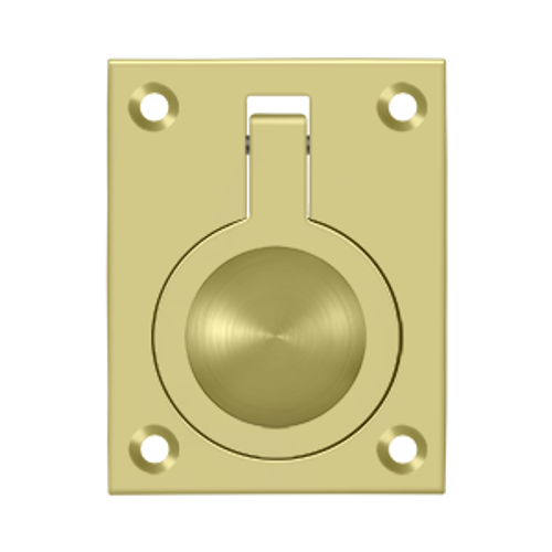 Deltana FRP25 FLUSH RING PULL, 2-1/2" X 1-7/8" SOLID BRASS