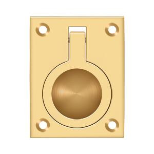 Deltana Hardware Deltana FRP25 FLUSH RING PULL, 2-1/2" X 1-7/8" SOLID BRASS 