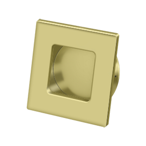 Deltana FRS234 FLUSH PULL, SQUARE, HD, 2-3/4" X 2-3/4", SOLID BRASS