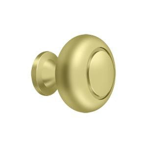 Deltana Hardware Deltana KR119 KNOB ROUND W/ GROOVE SOLID BRASS 