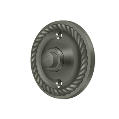 Deltana BBRR213 BELL BUTTON, ROUND WITH ROPE SOLID BRASS