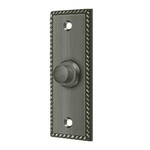 Deltana Hardware Deltana BBSR333 BELL BUTTON, RECTANGULAR WITH ROPE PATTERN SOLID BRASS 