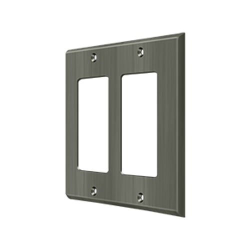 Deltana SWP4741 SWITCH PLATE, DOUBLE ROCKER SOLID BRASS