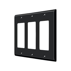 Deltana Hardware Deltana SWP4740 SWITCH PLATE, TRIPLE ROCKER SOLID BRASS 