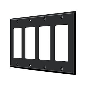 Deltana Hardware Deltana SWP4744 SWITCH PLATE, QUADRUPLE ROCKER SOLID BRASS 