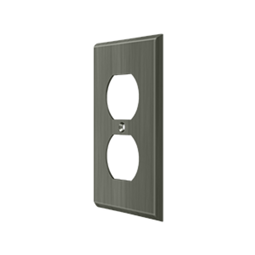 Deltana SWP4752 SWITCH PLATE, DOUBLE OUTLET SOLID BRASS