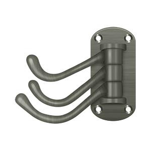 Deltana Hardware Deltana TSH40 TRIPLE SWIVEL HOOK, HEAVY DUTY, 4" PROJECTION SOLID BRASS 