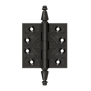 Deltana Hardware Deltana DSBP35 3-1/2" X 3-1/2" SQUARE ORNATE HINGES SOLID BRASS 