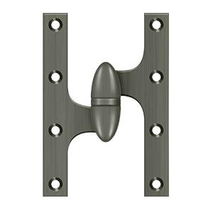 Deltana Hardware Deltana OK6040B 6" X 4" OLIVE KNUCKLE HINGES, HANDED, SOLID BRASS 