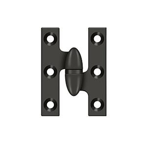 Deltana Hardware Deltana OK2015 2" X 1-1/2" OLIVE KNUCKLE HINGES, HANDED, SOLID BRASS 