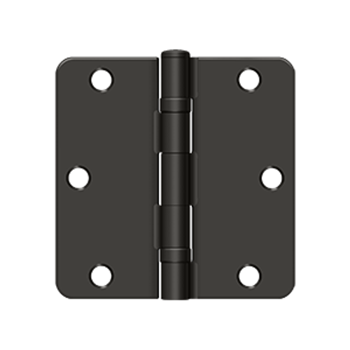 Deltana S35R4BB 3-1/2" X 3-1/2" X 1/4" RADIUS HINGE, BALL BEARING, STEEL MATERIAL