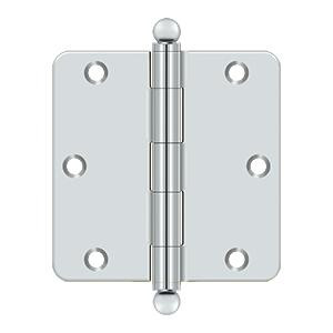 Deltana Hardware Deltana S35R4BT 3-1/2" X 3-1/2" X 1/4" RADIUS HINGE, WITH BALL TIPS,STEEL MATERIAL 