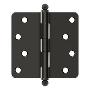 Deltana Hardware Deltana S44R4BT 4" X 4" X 1/4" RADIUS HINGE, WITH BALL TIPS,STEEL MATERIAL 