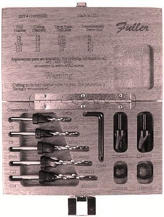  WL Fuller 10393008 Type C Combination Countersink and Taper Point Drill Set 