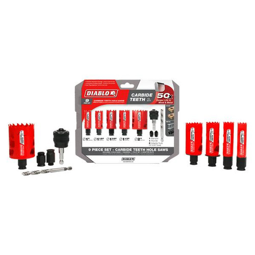 Freud Diablo Diablo DHS09SGPCT 9 pc Carbide General Purpose Hole Saw Set 