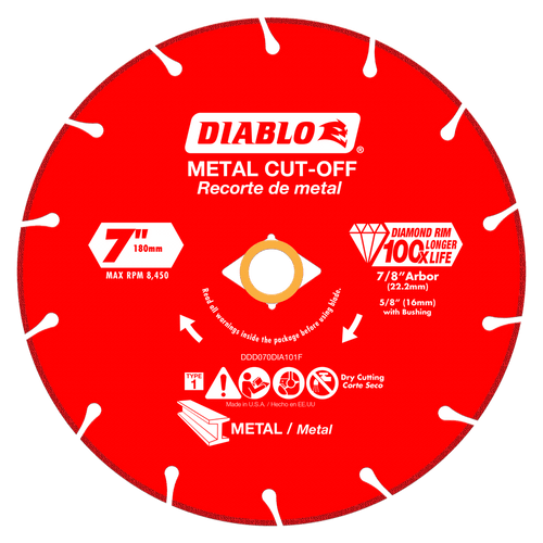 Freud Diablo  7 in. Diamond Metal Cut-Off Blade 5/8",7/8" Arbor