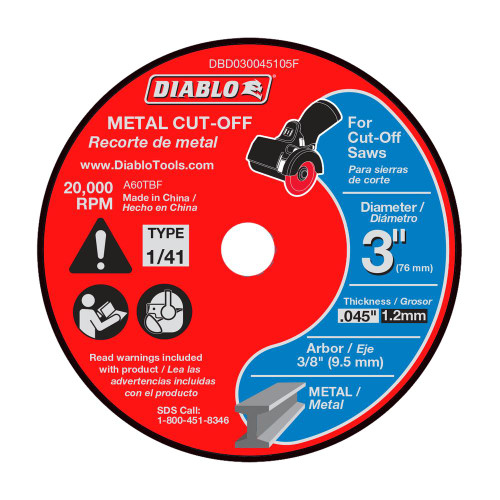  Freud Diablo 3 in. Metal Cut Off Disc - Thin Kerf 5-Pack 
