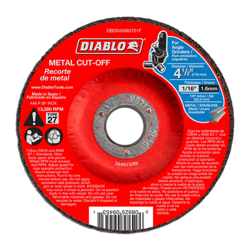 Freud Diablo 4-1/2 in. Metal Cut Off Disc - Thin Kerf Type 27