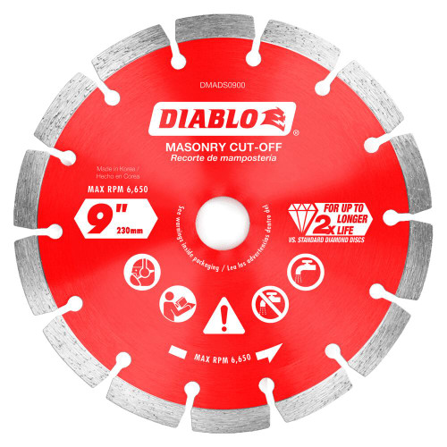  Freud Diablo 9 in. Diamond Cut-Off Discs for Masonry DMADS09-DMADST09 