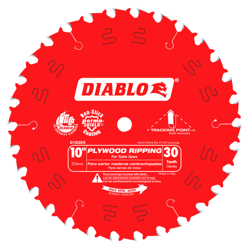 Freud Diablo 10 in. x 30 Tooth Plywood Ripping Blade D1030X