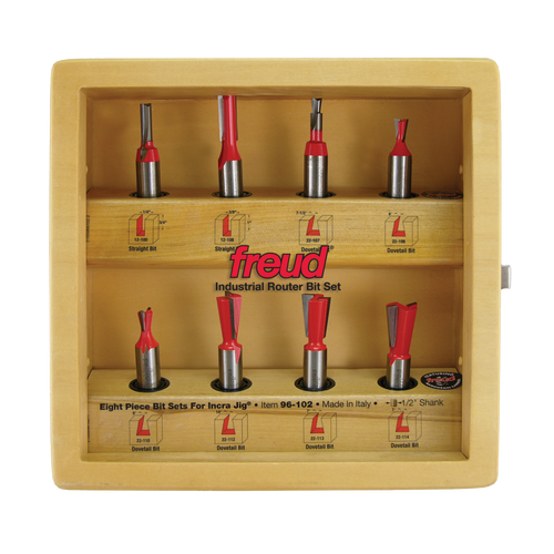 Freud 8 Piece Bit Set for Incra Jig 96-102