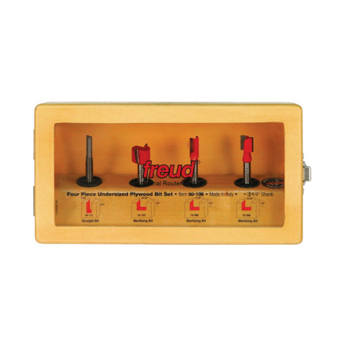 Freud 4 Piece Undersized Plywood Bit Set 90-106   Freud 4 Piece Undersized Plywood Bit Set 90-106