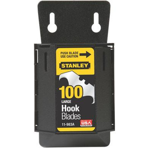 Stanley Tools 100 pk 1996 Large Hook Blade with Dispenser 11-983A   Stanley Tools 100 pk 1996 Large Hook Blade with Dispenser 11-983A