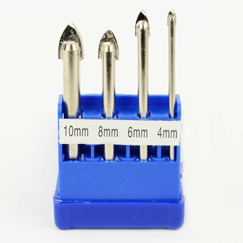 Big Horn Diamond Tool Glass & Tile Drill Bit Set 4-Piece (4mm, 6mm, 8mm, 10mm) 19297