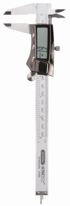 General Tools General Digital Fractional Caliper with Extra-Large LCD Screen, 3 Mode Display, 6-Inches 147 