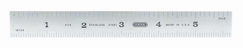 General Precision 6 in. Rigid Steel Ruler with 4R Graduations 676