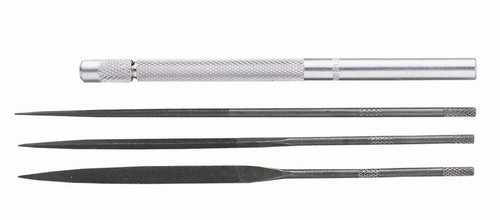General Four-piece Tool Steel Needle File Set with Handle S477   General Four-piece Tool Steel Needle File Set with Handle S477