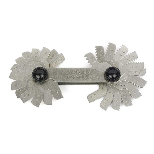 Big Horn Tools Big Horn Screw Pitch Gauge 0.25 to 2.5mm TPI, 28 Leaves, 60 Degree Threads 19213 