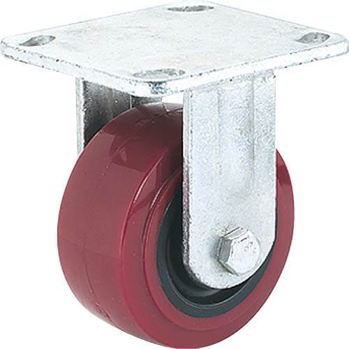 Woodstock Steelex 4" Polyurethane Fixed Caster, Plate Mount D2570