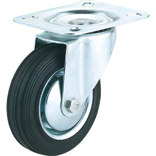 Woodstock International Woodstock Steelex 6" Black Rubber Swivel Caster, Plate Mount D2540 