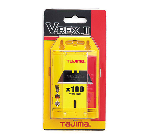 Tajima V-REX II Premium Tempered Steel Utility Knife Blades, 100-Pack VRB2-100B