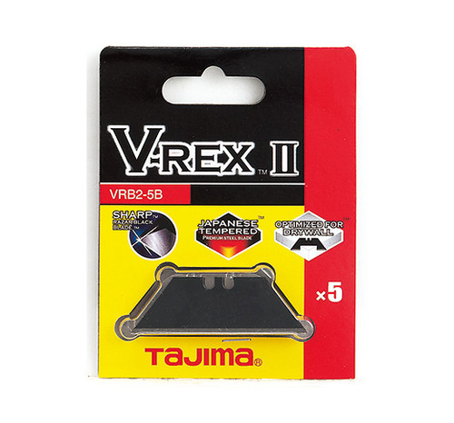 Tajima V-REX II Premium Tempered Steel Utility Knife Blades, 5-Pack VRB2-5B