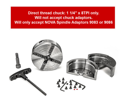 NOVA TITAN III DIRECT THREAD 1 1/4â€³ X 8TPI CHUCK (SKU 13060)