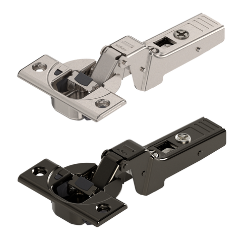 Blum 71B9650 95 Degree Thick Door Half-Cranked Screw-On Clip Top BLUMOTION Soft-Close Nickel or Onyx