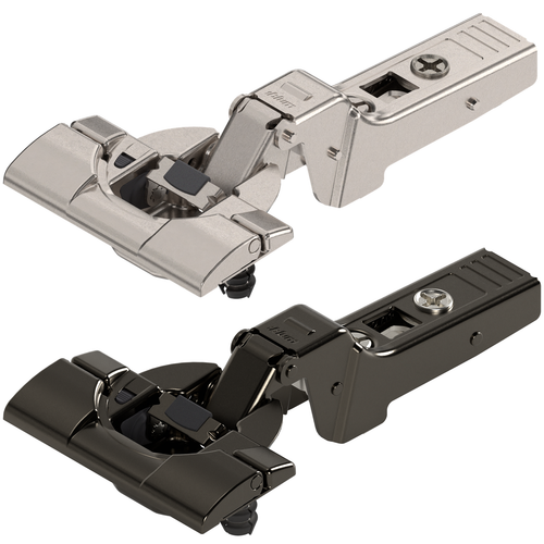 Blum 71B9690 95 Degree Thick Door Half-Cranked INSERTA Clip Top BLUMOTION Soft-Close Nickel or Onyx