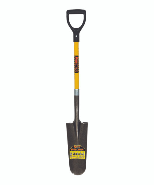 Seymour Midwest Drain Spade 14", 14 Ga.Front Turn Step Open Back, 30" Yellow D-Grip Fiberglass Handle 49557