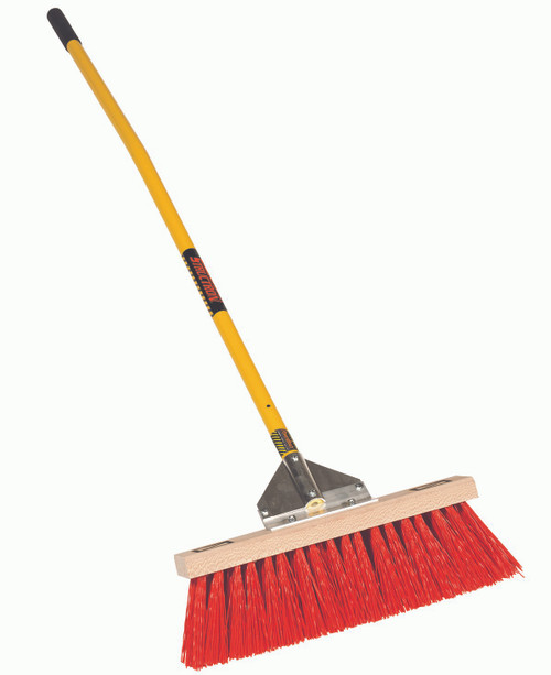 Seymour Midwest 18" Street/Landscape Broom, 60" Ergonomic Yellow Aluminum Handle 82118