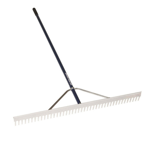 Seymour Midwest 24" Field/Aggregate Rake, 66" Blue Aluminum Handle 12024