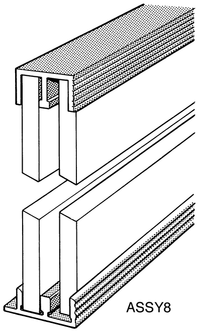 EPCO Assembly NO. 8 Sliding Door Track Kit for 1/4" Wood & Glass  Doors