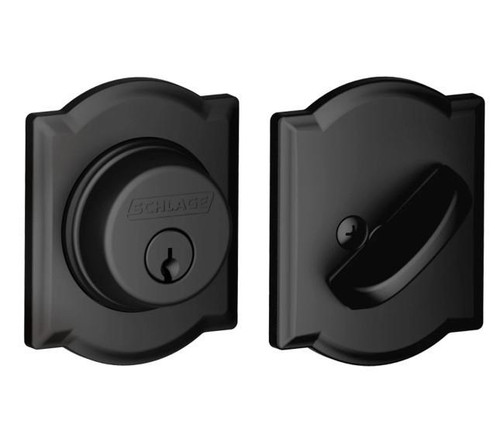 Schlage Lock Schlage B60-Series Deadbolts Single Cylinder Camelot Trim  Schlage Lock Schlage B60-Series Deadbolts Single Cylinder Camelot Trim