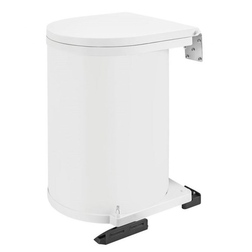 Rev-A-Shelf 15-Liter Lacquered White Pivot-Out Under Sink Waste Container  8-010412-15
