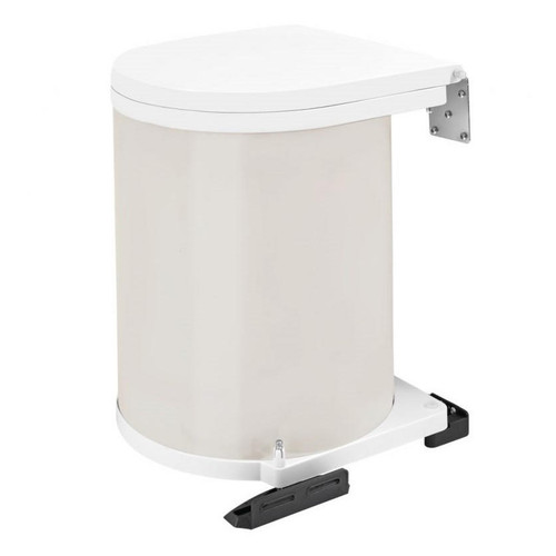  Rev-A-Shelf White Lacquered Under Sink Single 14 L Waste Container Pivot Outs for 33" Sink 8-010212-14 