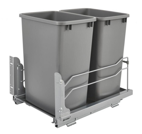Rev-A-Shelf Rev-a-shelf Steel Bottom Mount Waste Container Double 35 Qt with Soft-Close 2 Colors to Choose From 53WC-1835SCDMM Series