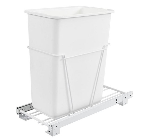 Rev-A-Shelf Rev-a-shelf Single 30 Qt. Pull-Out Silver Waste Container with 3/4 Extension Slides RV-9P 